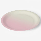 スウィートベビーピンク&アイボリーグラディエントグラデーション ペーパープレート (アングル)