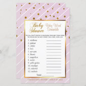 スウィートベビーピンク&金ゴールドベビーシャワー – Word Scramble (正面/裏面)
