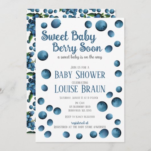 スウィートベビーベリーマンスーン赤ちゃんシャワー招待状 招待状 (正面/裏面)