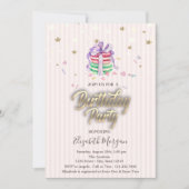 スウィートベビーマカロンスターズバースデーパーティー 招待状 (正面)