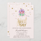 スウィートベビーマカロンスターベビーシャワー 招待状 (正面/裏面)