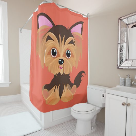 スウィートベビーヨークシャーテリア シャワーカーテン (インサイチュ)
