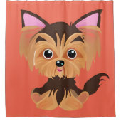 スウィートベビーヨークシャーテリア シャワーカーテン (正面)