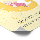 スウィートベビーラビットムーンパーソナライズされたイエロー ポスター (角)