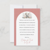 スウィートベビー象ガールフローラピンクベビーシャワー サンキューカード (裏面)