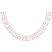 スウィートベリーファースト誕生日パステルピンクレッドフローラ バンティングフラッグ (全)