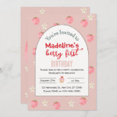 スウィートベリーファースト誕生日招待状 招待状 (正面/裏面)