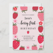 スウィートベリーファースト誕生日 招待状 (正面)