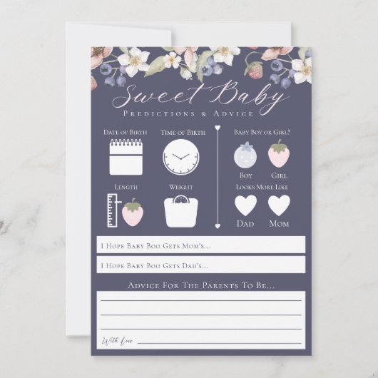 スウィートベリーベビー予測&アドバイスゲームカード 招待状 (正面)