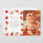 スウィートベリー ファーストバースデー フォトパーティー サンキューカード (正面)