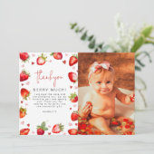 スウィートベリー ファーストバースデー フォトパーティ サンキューカード (スタンド正面)