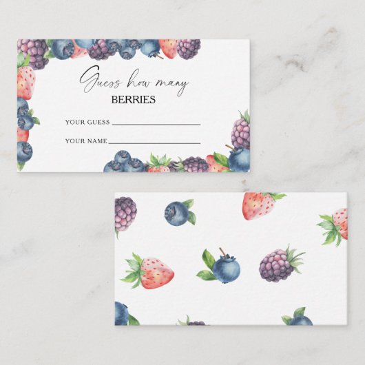 スウィートベリー – 何個のベリーのブライダルゲーム エンクロージャーカード (正面/裏面)