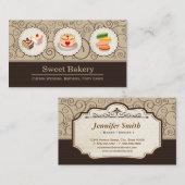 スウィートベーカリースカスタムトア – Sweet Cakes Pastryマカロン 名刺 (正面/裏面)