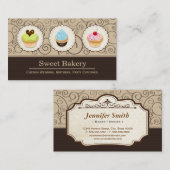 スウィートベーカリーストア – ラブリーカスタムドカップケーキ 名刺 (正面/裏面)