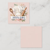 スウィートベーカリーパティシシェフソフトパステルビジネスカード スクエア名刺 (正面/裏面)