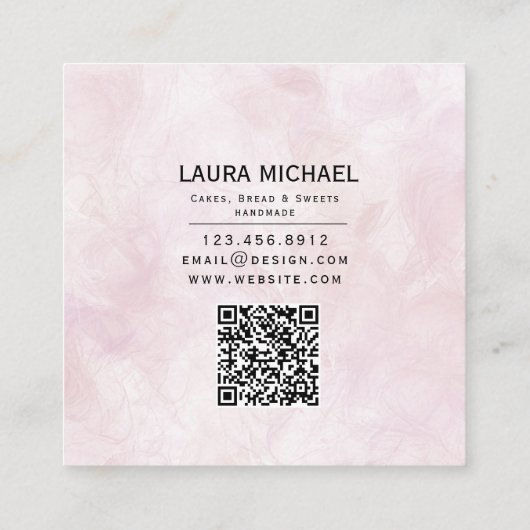 スウィートベーカリーフルーツカップケーズパティスリー スクエア名刺 (裏面)