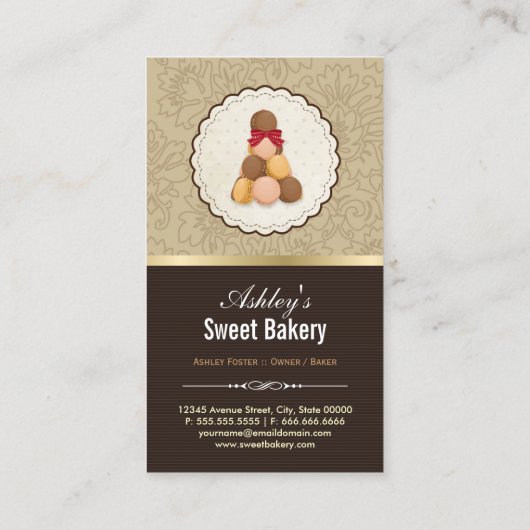 スウィートベーカリーブティックフランスのパリジャンマカロン 名刺 (裏面)