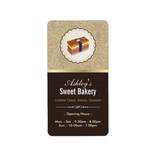 スウィートベーカリーブティックローフルディングケーキ ラベル (正面)