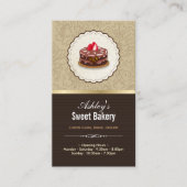 スウィートベーカリーブティック – ケーキチョコレートペストリー 名刺 (正面)