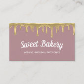 スウィートベーカリー金ゴールドドリッピングイベントパーティーケーキ 名刺 (正面)