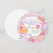 スウィートベーカリー&ドリンクピンクホリデーカード シーズンカード (正面/裏面)