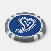 スウィートペイズリーハートインブルー ポーカーチップ (シングル)