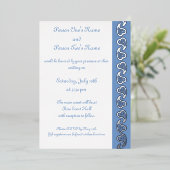 スウィートペイズリーハートインペリウィンクルフォイル招待状 箔招待状 (立ち正面)