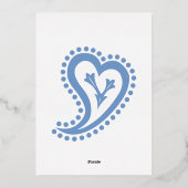 スウィートペイズリーハートインペリウィンクルフォイル招待状 箔招待状 (裏面)