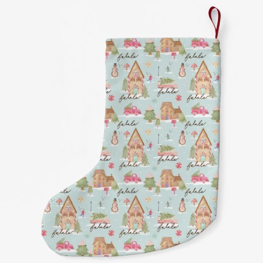 スウィートホリデーウィズジンガーブレッドキャンディタウン スモールクリスマスストッキング (裏面)