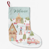 スウィートホリデーウィズジンガーブレッドキャンディタウン スモールクリスマスストッキング (正面)