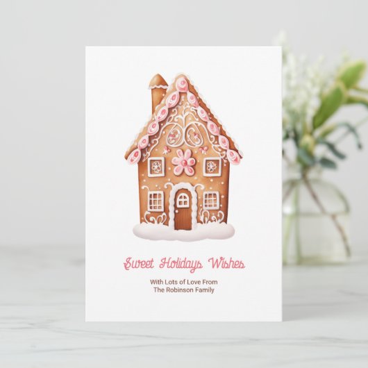 スウィートホリデーウィズジンジャーブレッドハウスクリスマス シーズンカード (スタンド正面)