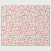 スウィートホリデーキャンディーケインハートクリスマスシームレス ラッピングペーパー (フラット)