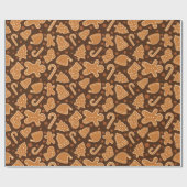 スウィートホリデージンジャーブレッドクッキー濃茶色ギフト ラッピングペーパー (フラット)