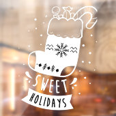 スウィートホリデーズクリスマスフルストッキングホワイト ウィンドウサイン (シート2)