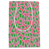 スウィートホリークリスマスホリデークリスマスパターン ミディアムペーパーバッグ (正面)