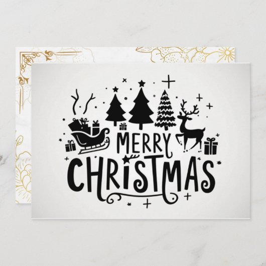 スウィートホリーベリーヴィンテージノンフォトクリスマス シーズンカード (正面/裏面)