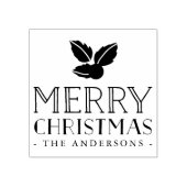 スウィートホリー |メリークリスマスパーソナライズされた ラバースタンプ (インプリント)