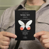 スウィートホワイトバタフライ誕生日招待状 招待状