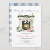 スウィートホーム暖炉クリスマス引っ越し祝いパーティーパーティー 招待状 (正面/裏面)