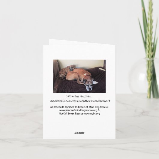 スウィートボクサーの水彩+感動的ことわざ サンキューカード (裏面)