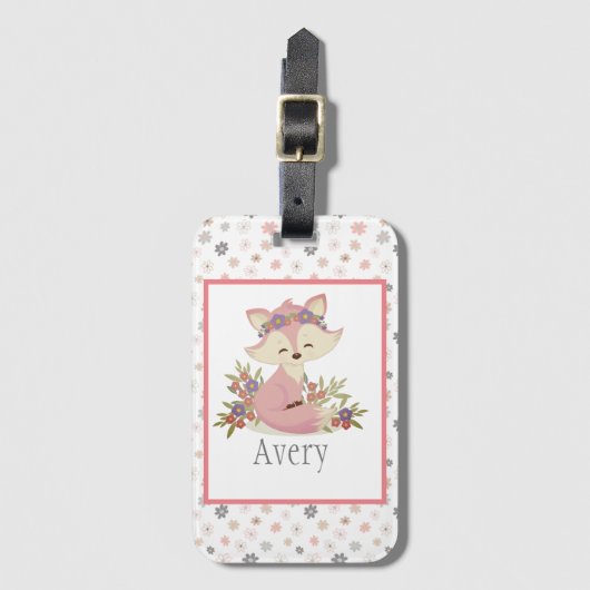 スウィートボホキツネ パーソナライズされた ラゲッジタグ (正面縦)