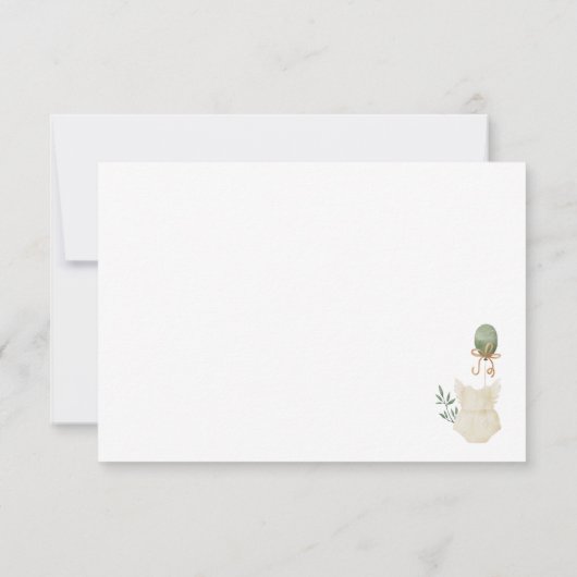 スウィートボホニュートラルクローザライン女の子ベビーシャワー サンキューカード (裏面)