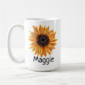 スウィートボホヒマワリ右利き15ozコーヒーマグ コーヒーマグカップ (左)