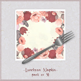 スウィートボホフォークアートバタフライフローラ スタンダードランチョンナプキン