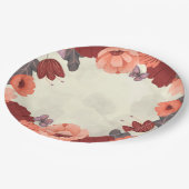 スウィートボホフォークアートバタフライフローラ ペーパープレート (アングル)