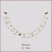 スウィートボホフォークアートラビットハイゲフローラ バンティングフラッグ