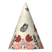 スウィートボホフォークアートラビットバタフライハイゲフローラ パーティーハット (正面)