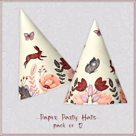 スウィートボホフォークアートラビットバタフライハイゲフローラ パーティーハット