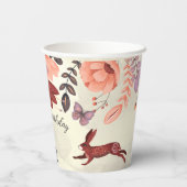 スウィートボホフォークアートラビットバタフライハイゲフローラ 紙コップ (裏面)