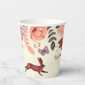 スウィートボホフォークアートラビットバタフライハイゲフローラ 紙コップ (正面)